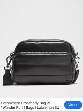 lululemon athletica Black Everywhere Crossbody Bag - Minimal Puff Design